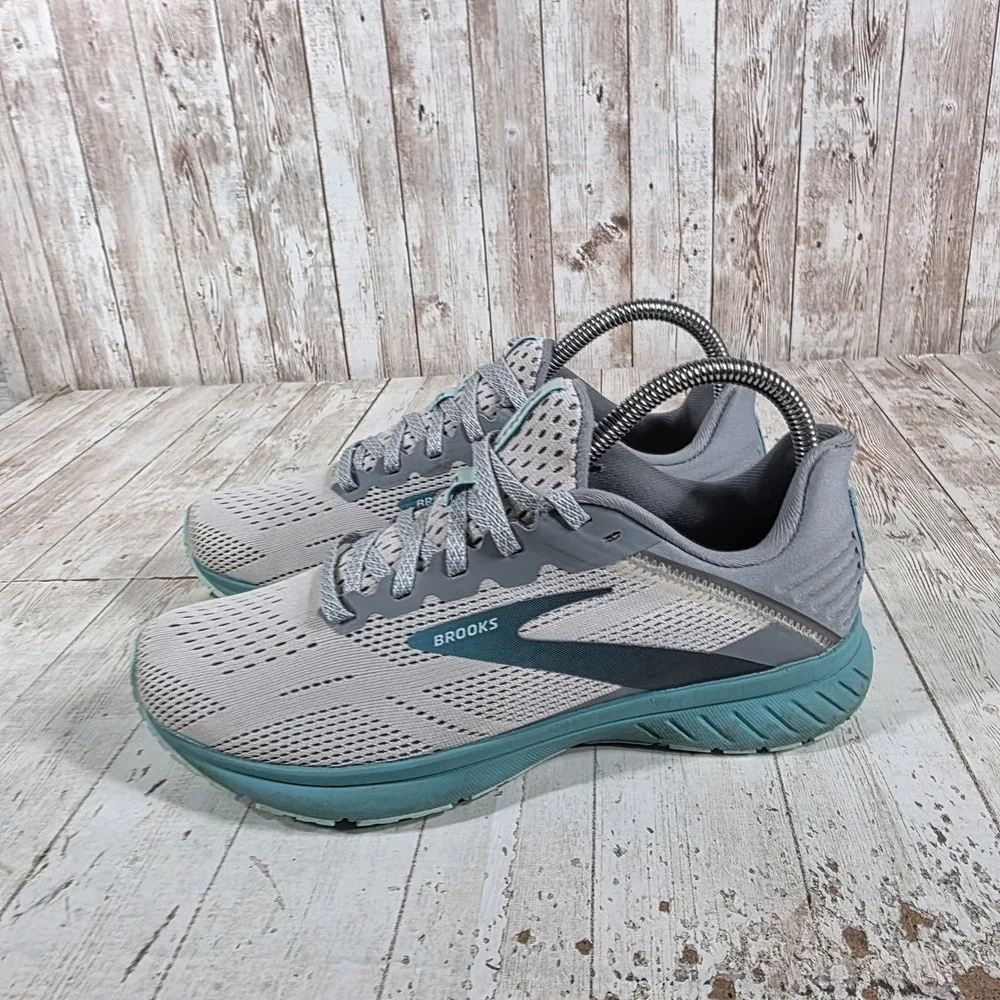 Brooks Anthem 5 Womens Grey Teal Running Shoes 1203651B028 Size 7 B Medium